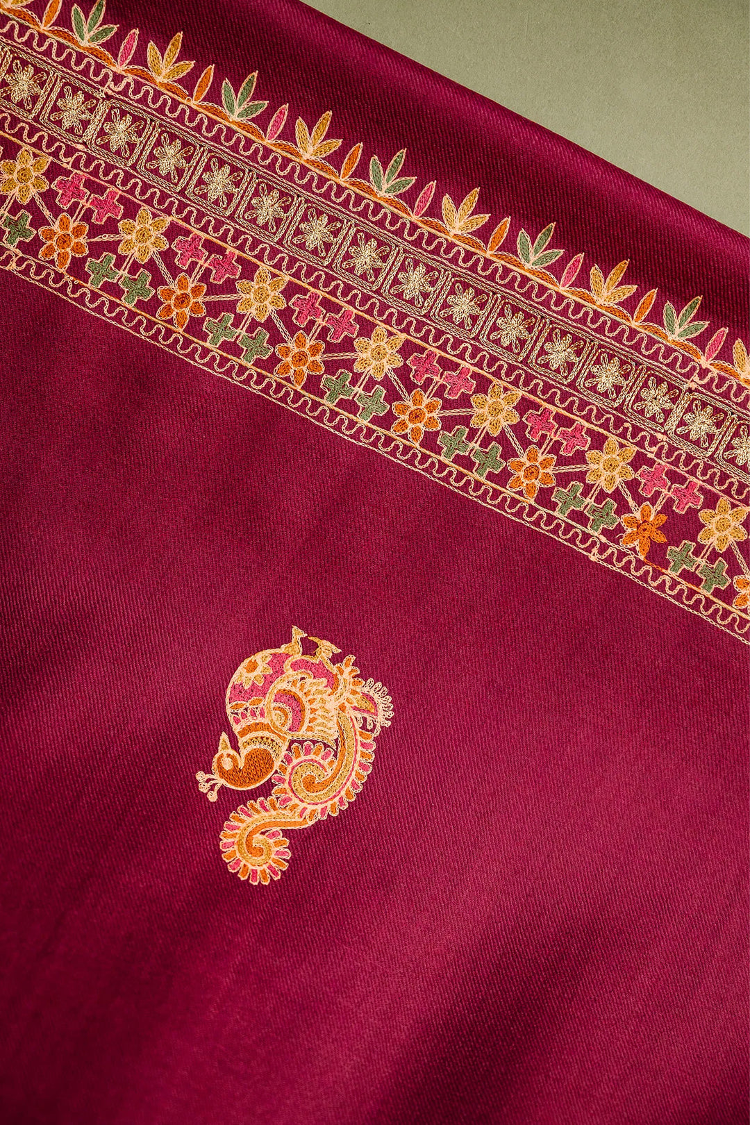 Katrina - Peacock Jaal Unstitched Suit With Detailed Dupatta