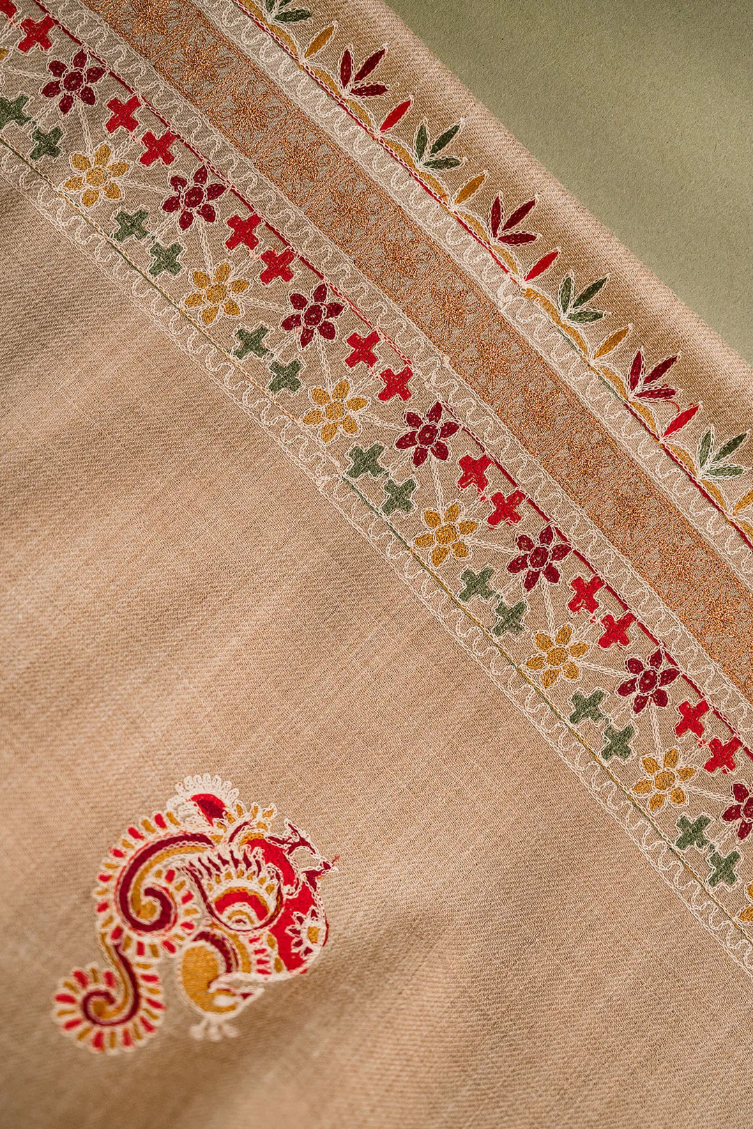 Katrina - Peacock Jaal Unstitched Suit With Detailed Dupatta