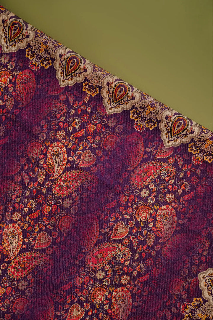 Panel Style Unstitched Suit With Reversible Dupatta