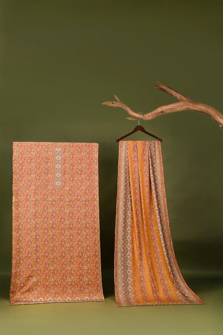 Panel Style Unstitched Suit With Reversible Dupatta