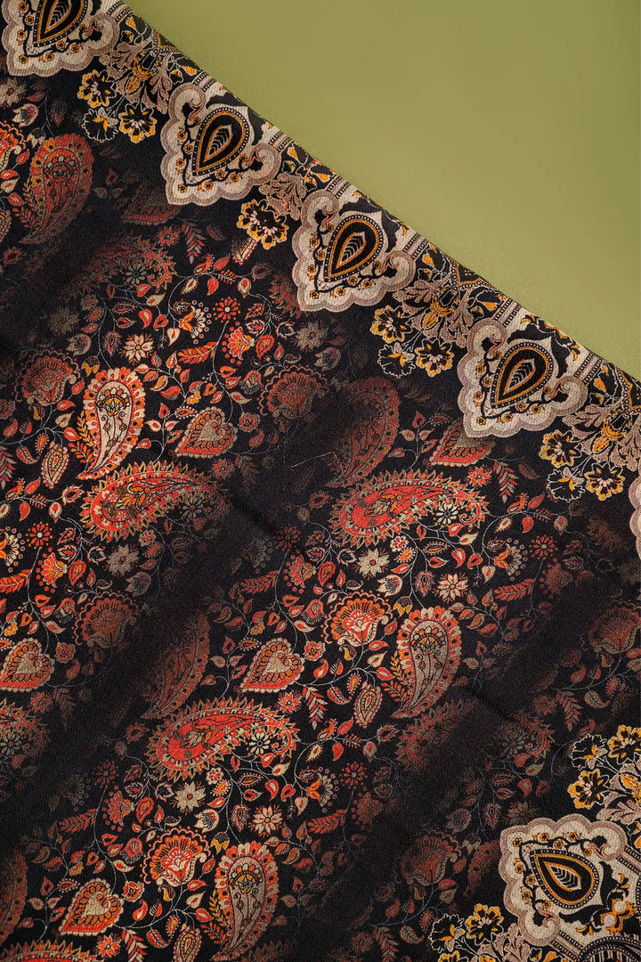 Panel Style Unstitched Suit With Reversible Dupatta