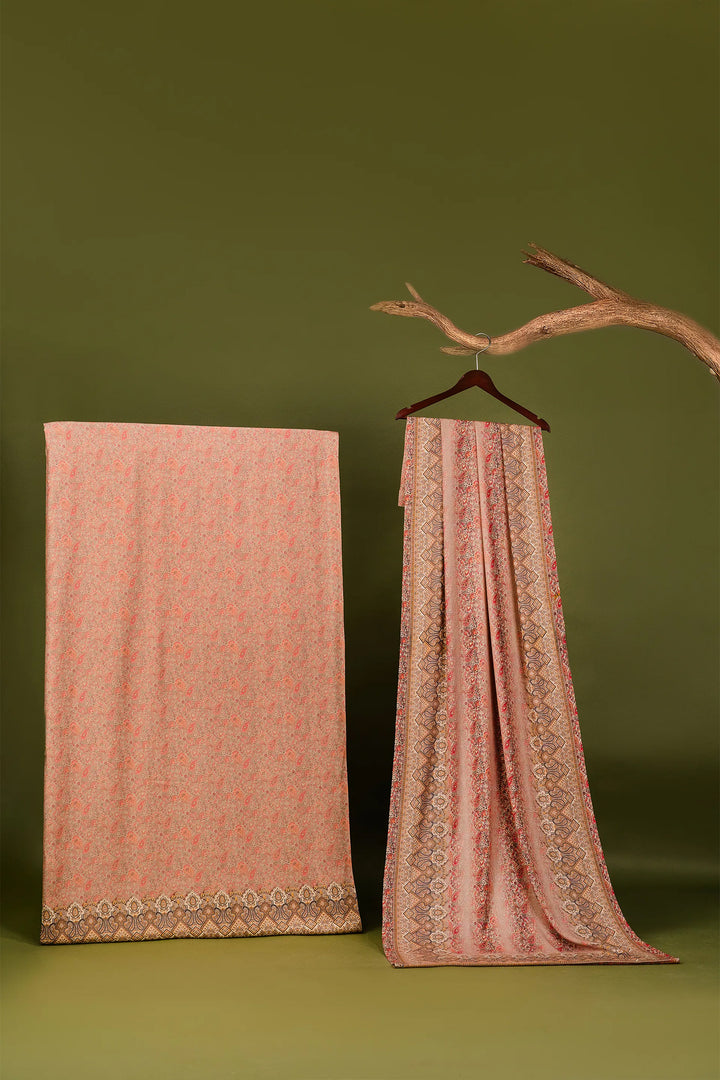 Panel Style Unstitched Suit With Reversible Dupatta