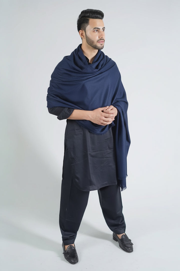 Royal 100% Woolmark Plain Shawl for Men