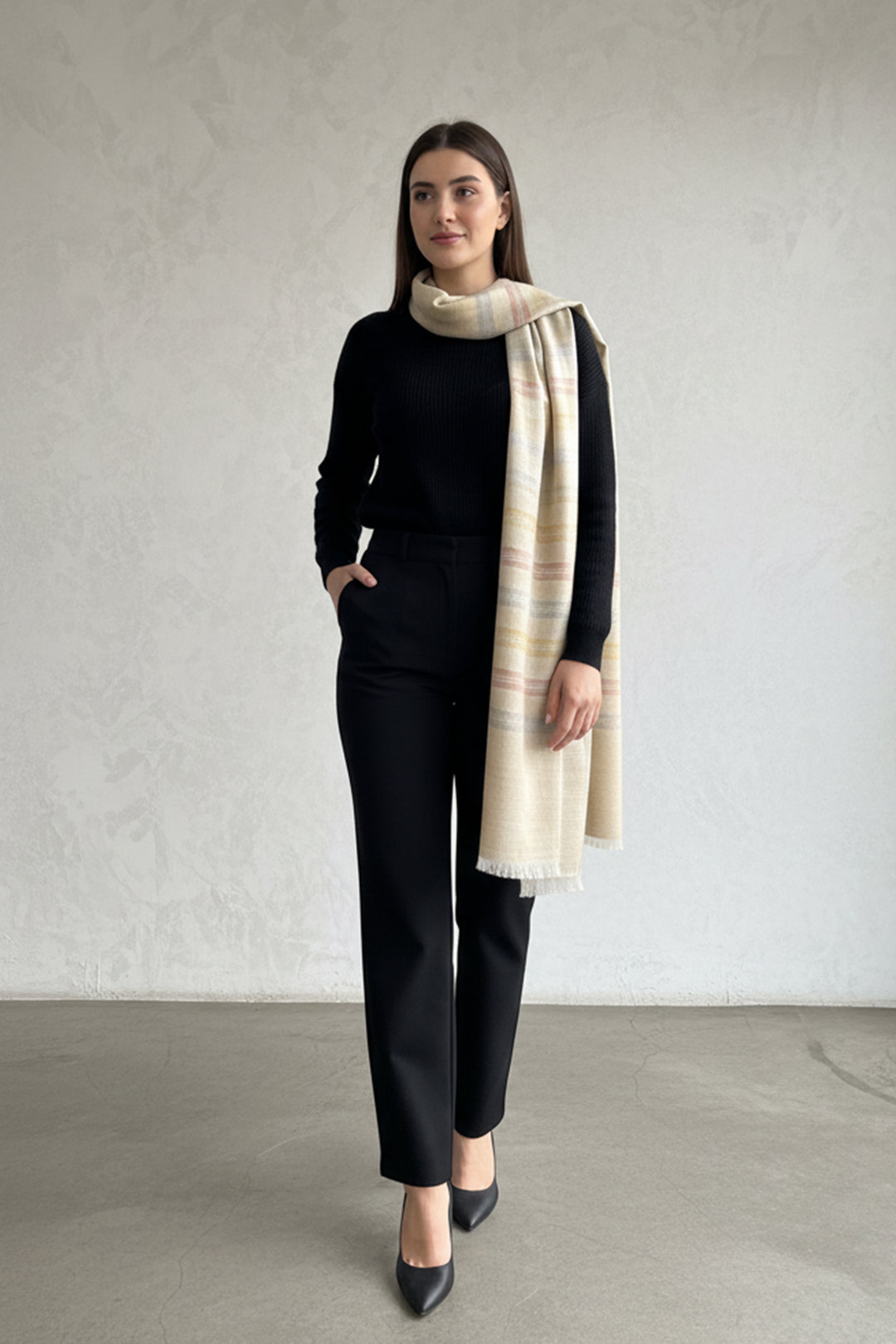 Zari Style Stripes Women's Stole