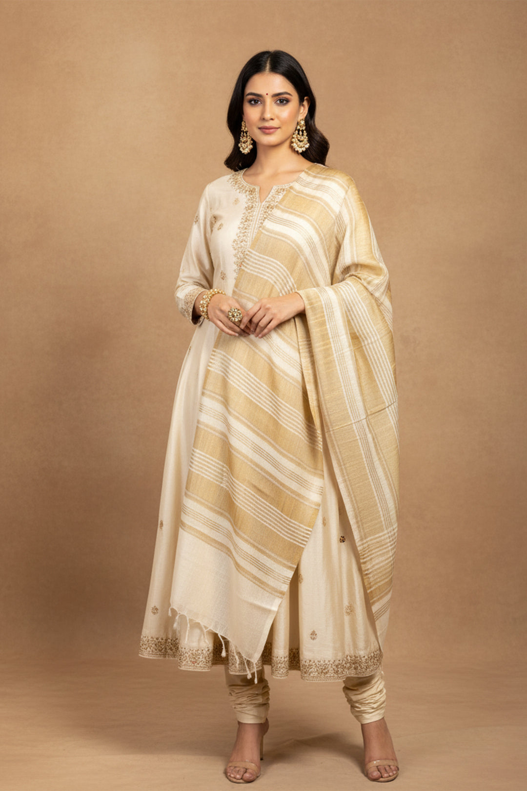 Zari Style Stripes Women's Stole