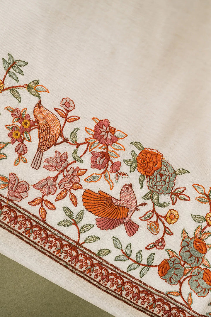 Bulbul Jaal Embroidered Unstitched Suit With Border Dupatta