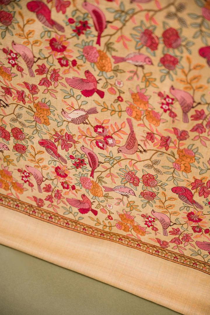 Bulbul Jaal Embroidered Unstitched Suit With Border Dupatta