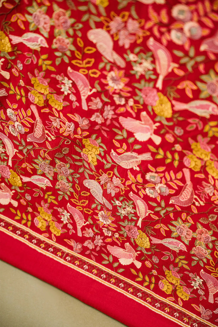 Bulbul Jaal Embroidered Unstitched Suit With Border Dupatta