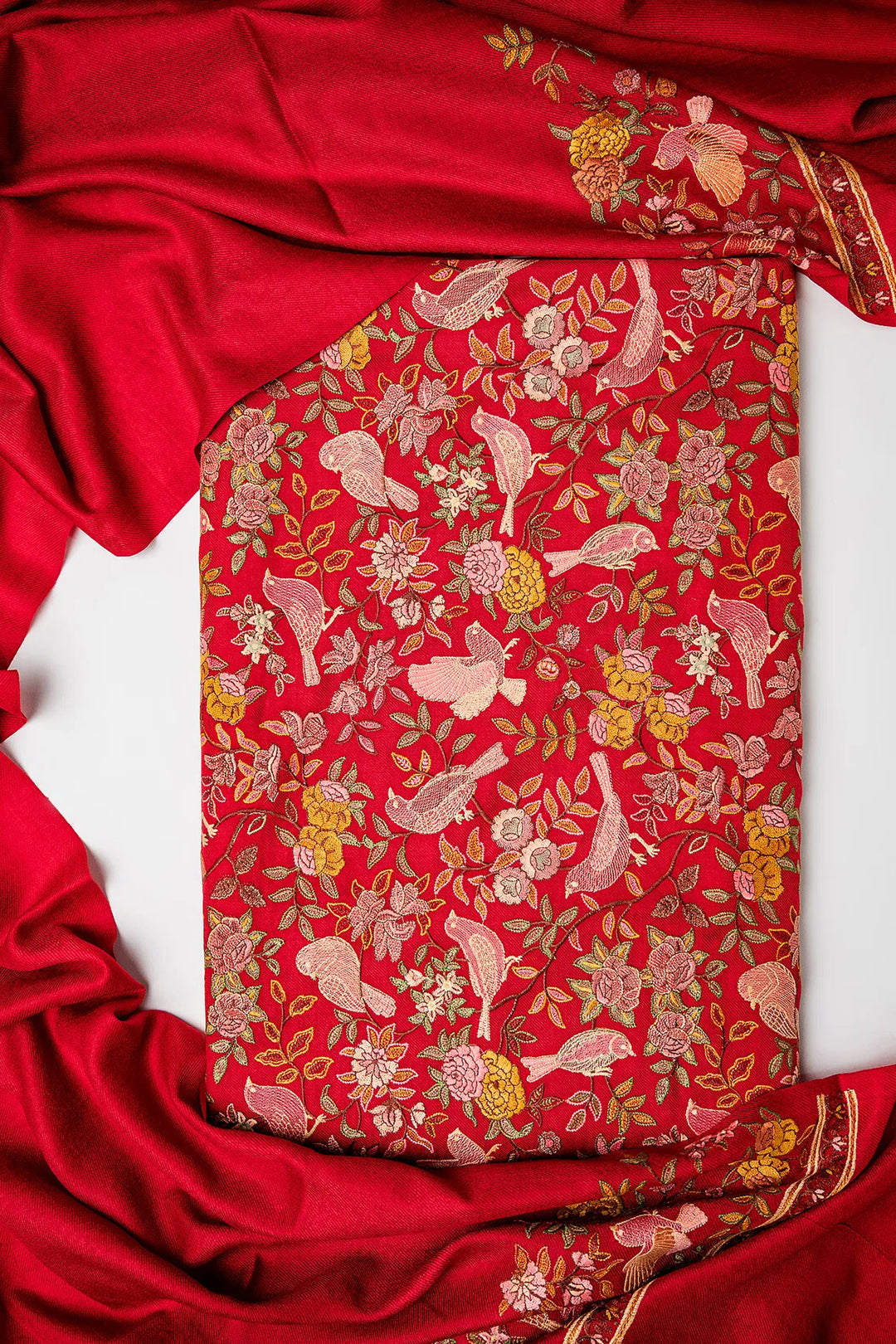 Bulbul Jaal Embroidered Unstitched Suit With Border Dupatta