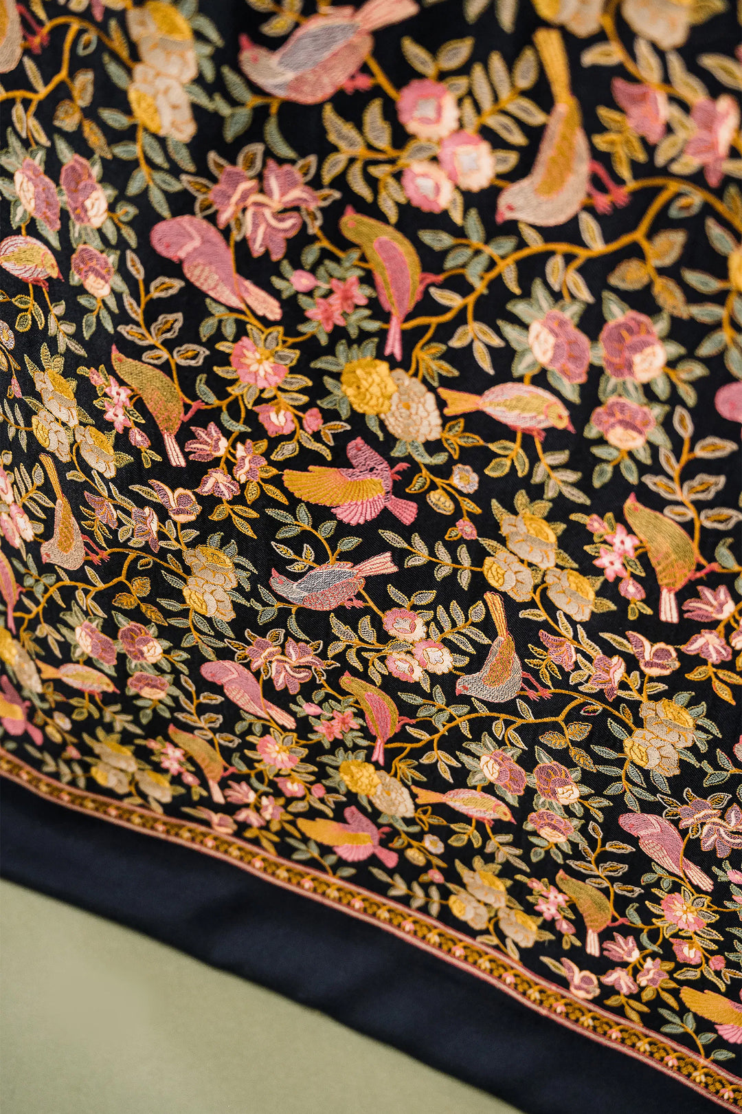 Bulbul Jaal Embroidered Unstitched Suit With Border Dupatta