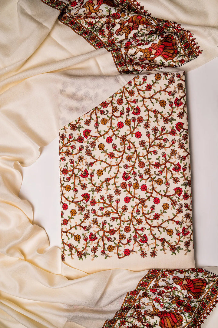 Deepika Figurative Jaal Embroidered Unstitched Suit