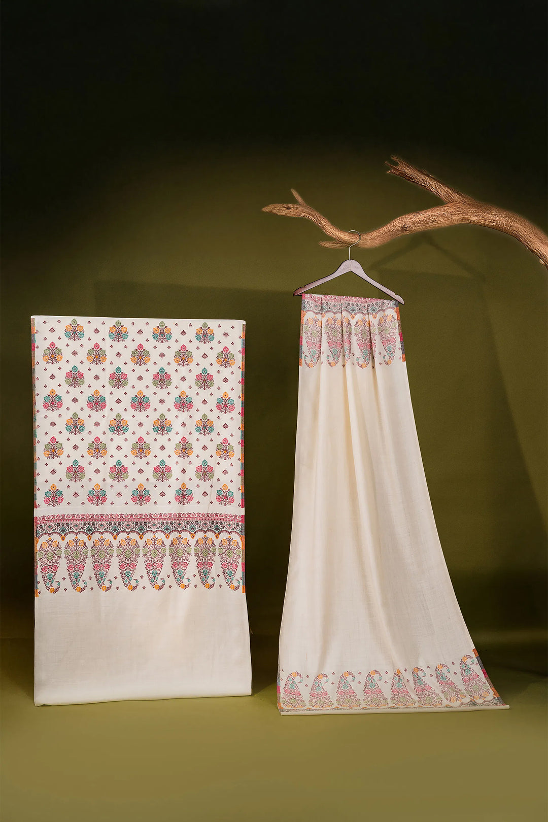 Buti Weave - Unstitched Suit With Border Dupatta