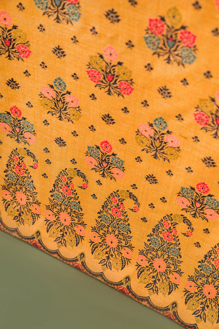 Buti Weave - Unstitched Suit With Border Dupatta