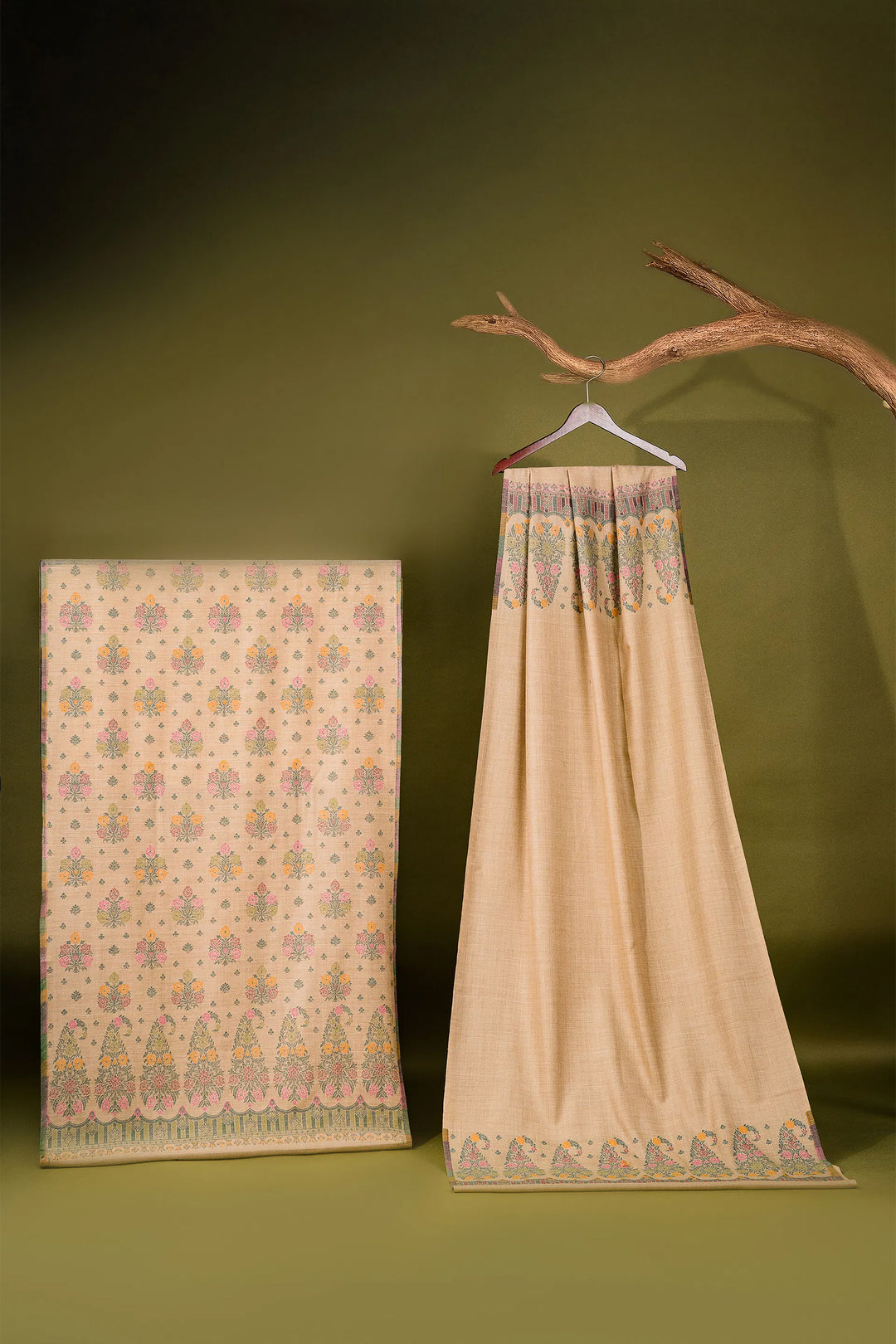 Buti Weave - Unstitched Suit With Border Dupatta