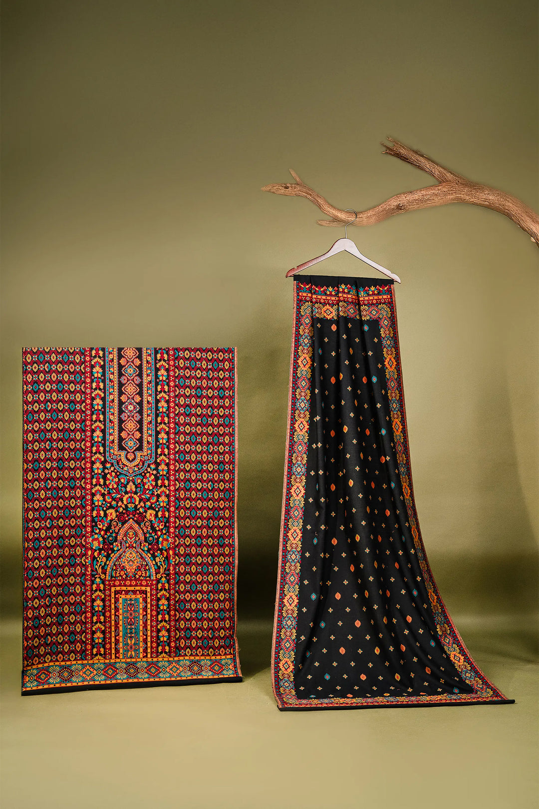 Kani Jaal Unstitched Suit With Buti Dupatta