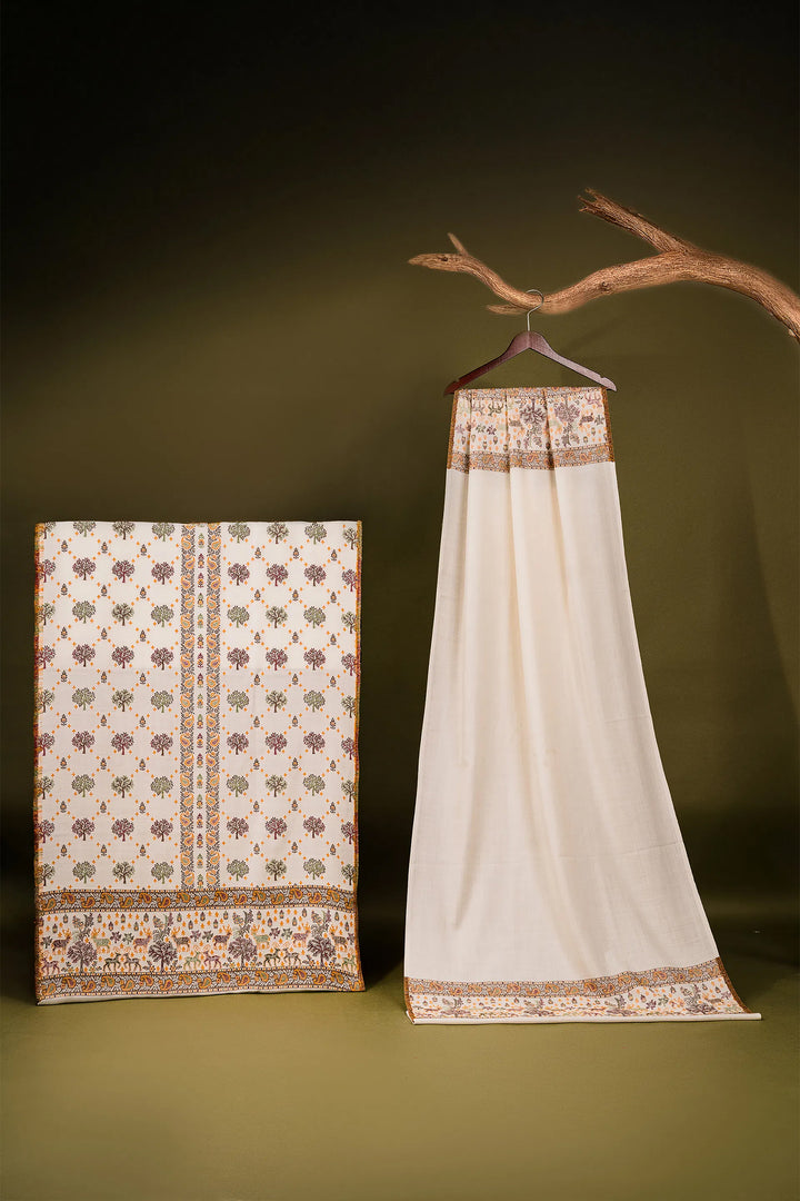 Buti Unstitched Suit With Figurative Pallu Dupatta