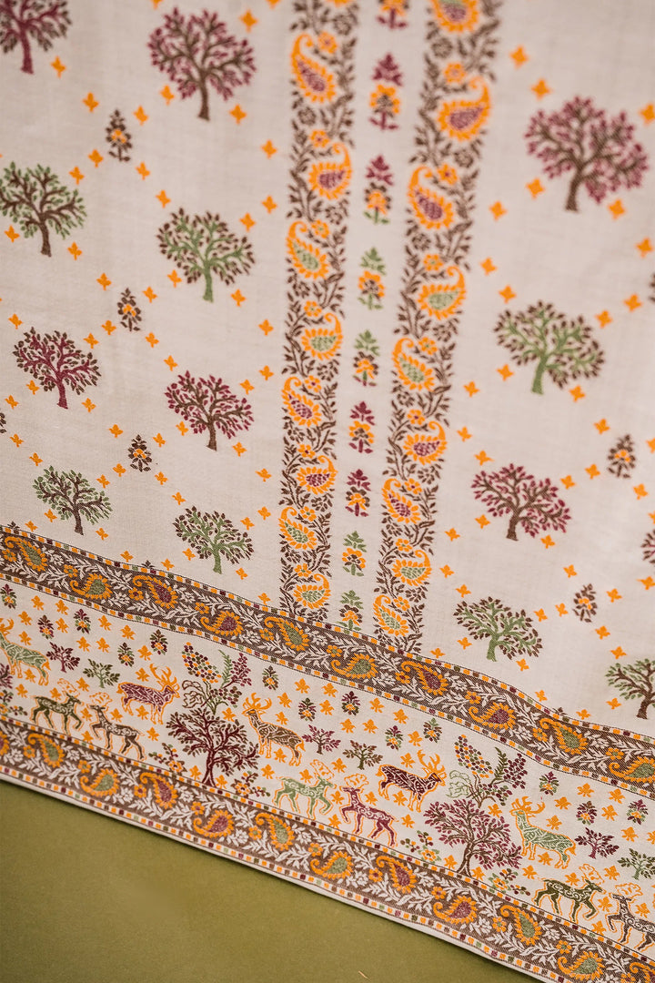 Buti Unstitched Suit With Figurative Pallu Dupatta