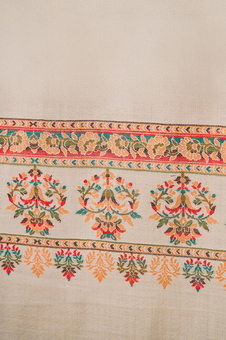 Kani Stripe Unstitched Suit With Border Dupatta