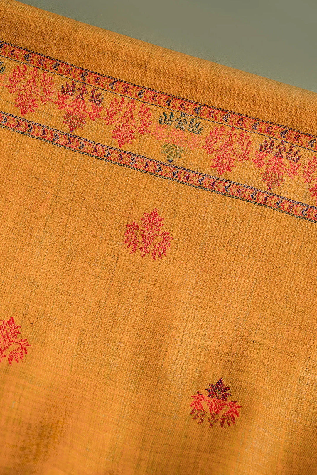 Kani Stripe Unstitched Suit With Border Dupatta