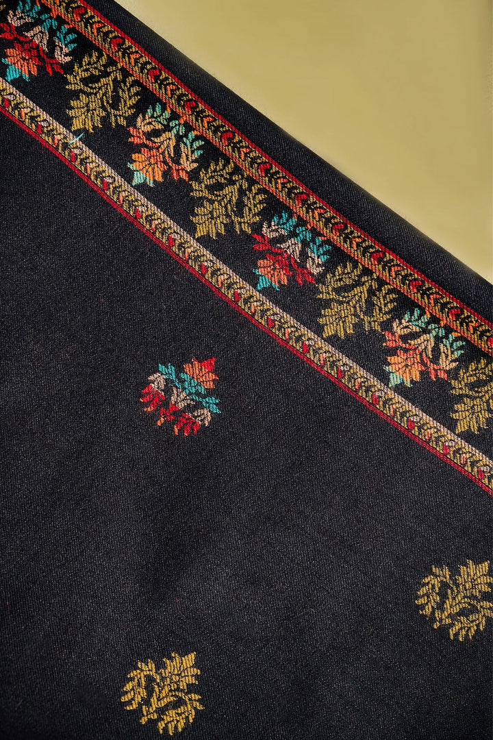 Kani Stripe Unstitched Suit With Border Dupatta