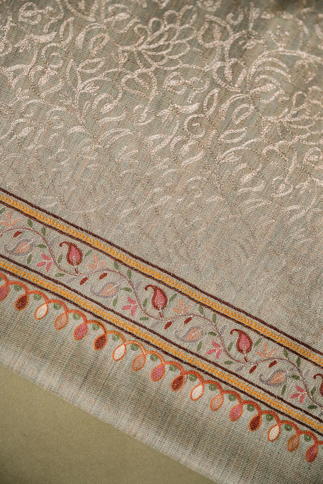 Firdaus Panel Embroidered Unstitched Suit With Zari Jaal Dupatta