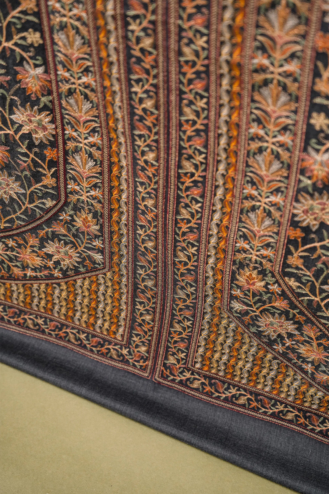 Firdaus Panel Embroidered Unstitched Suit With Zari Jaal Dupatta