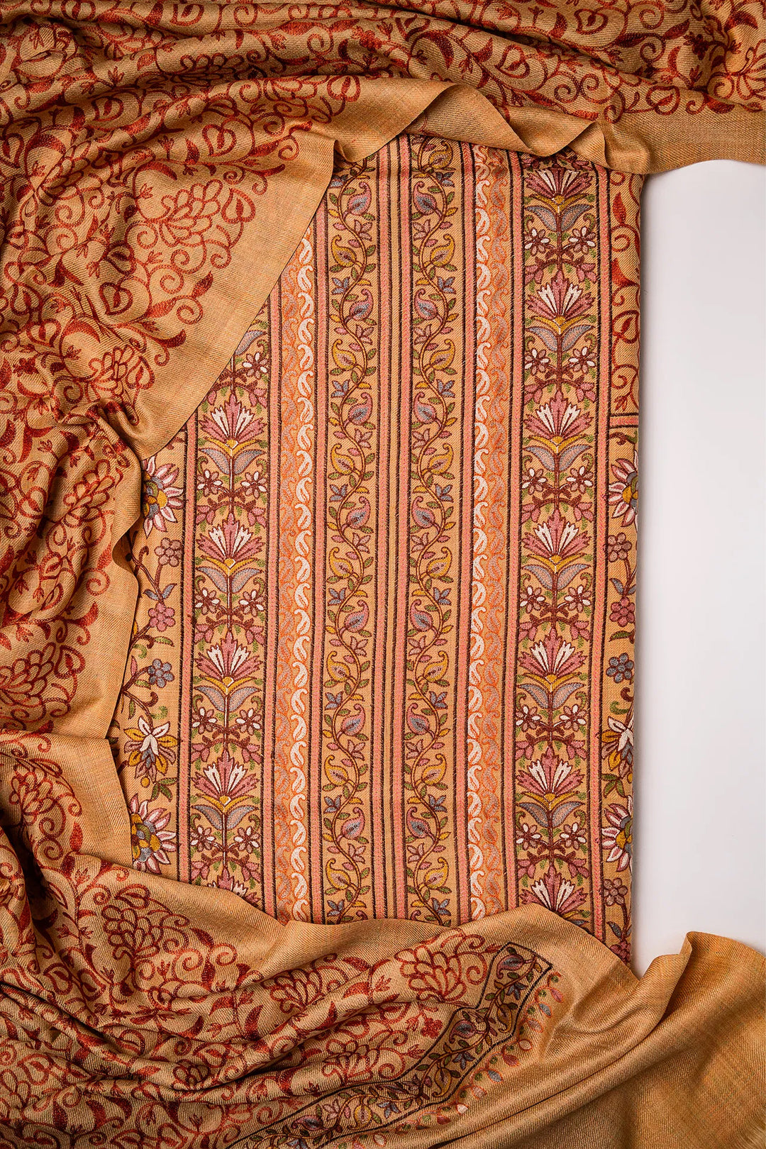 Firdaus Panel Embroidered Unstitched Suit With Zari Jaal Dupatta