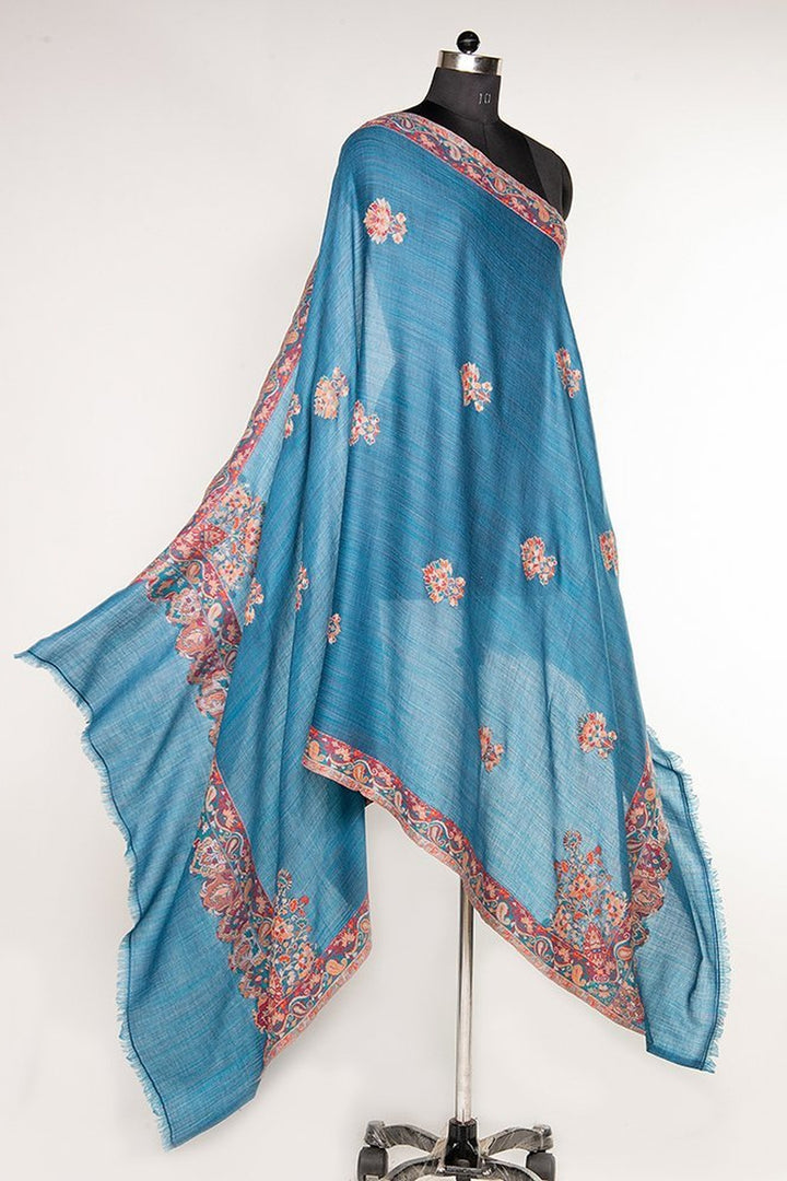 Teal Blue Kani Women's Shawl
