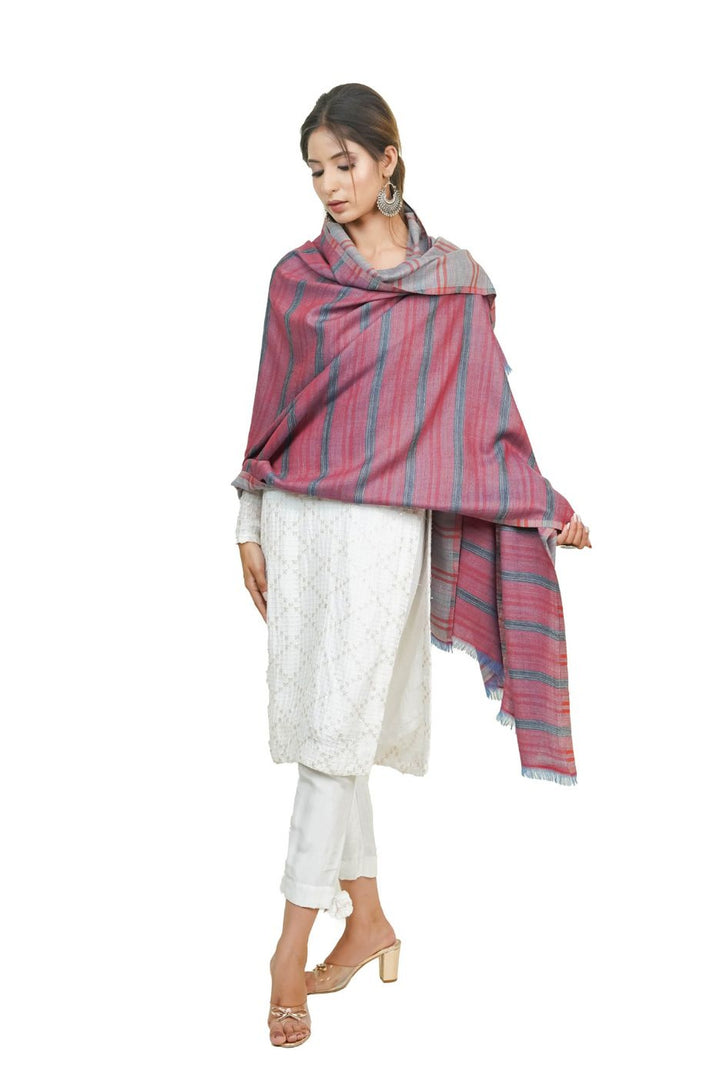 Reversible Striped Shawl