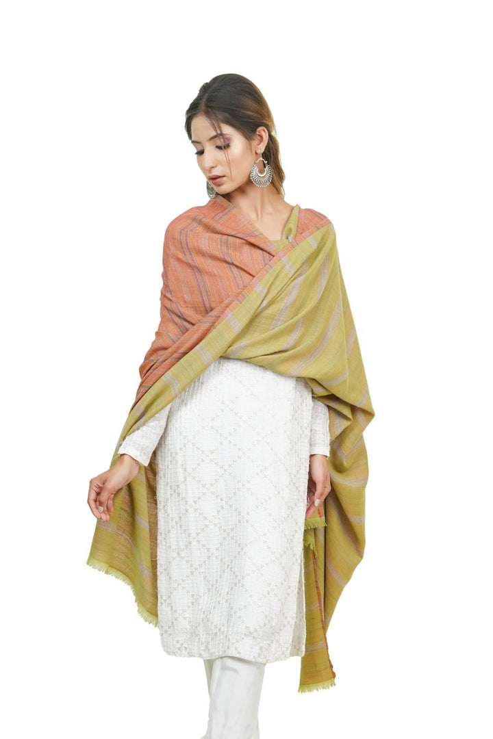 Reversible Striped Shawl