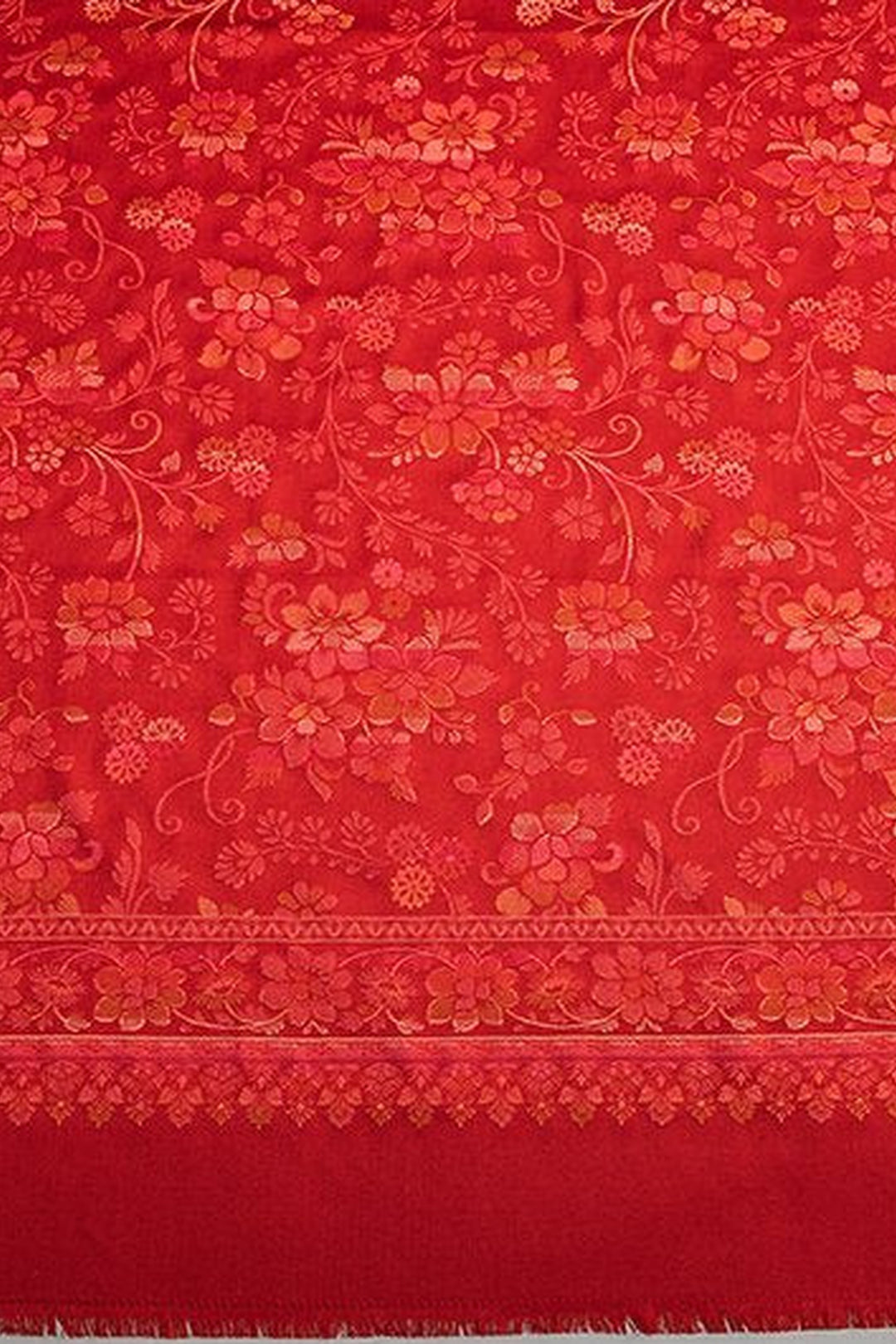 Woven Jacquard Shawl In Merino Wool