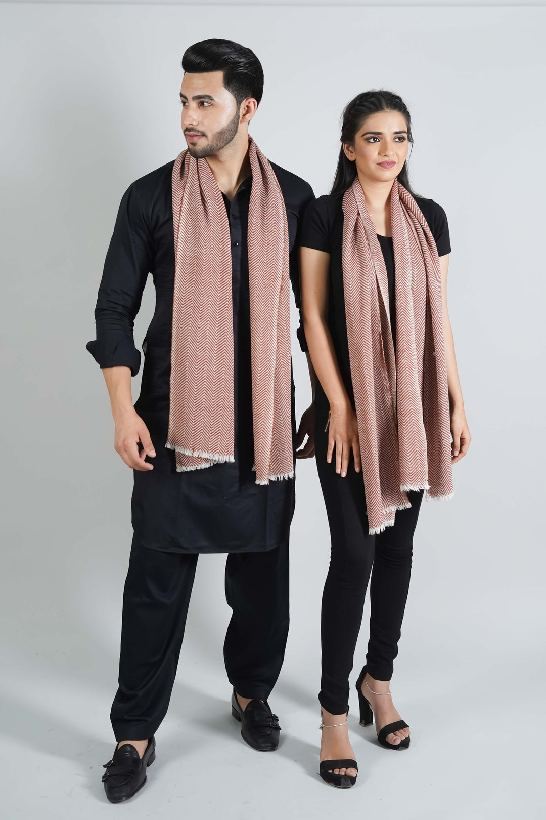 Thick Merino Wool Scarf - Zigzag