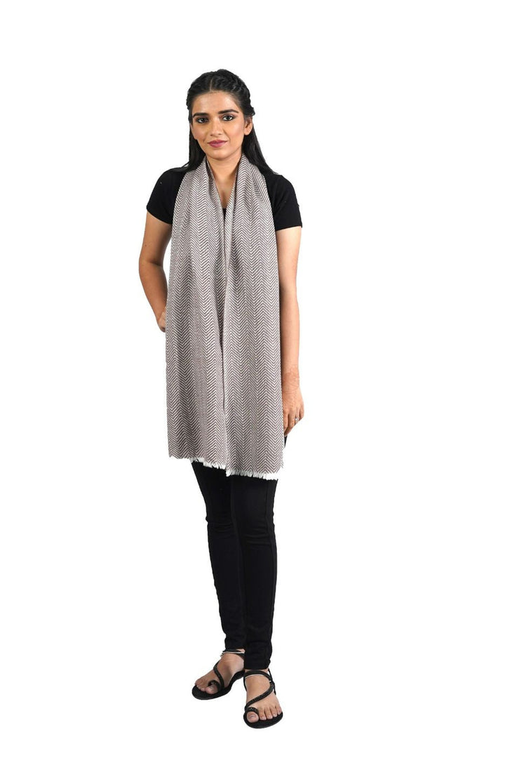 Thick Merino Wool Scarf - Zigzag