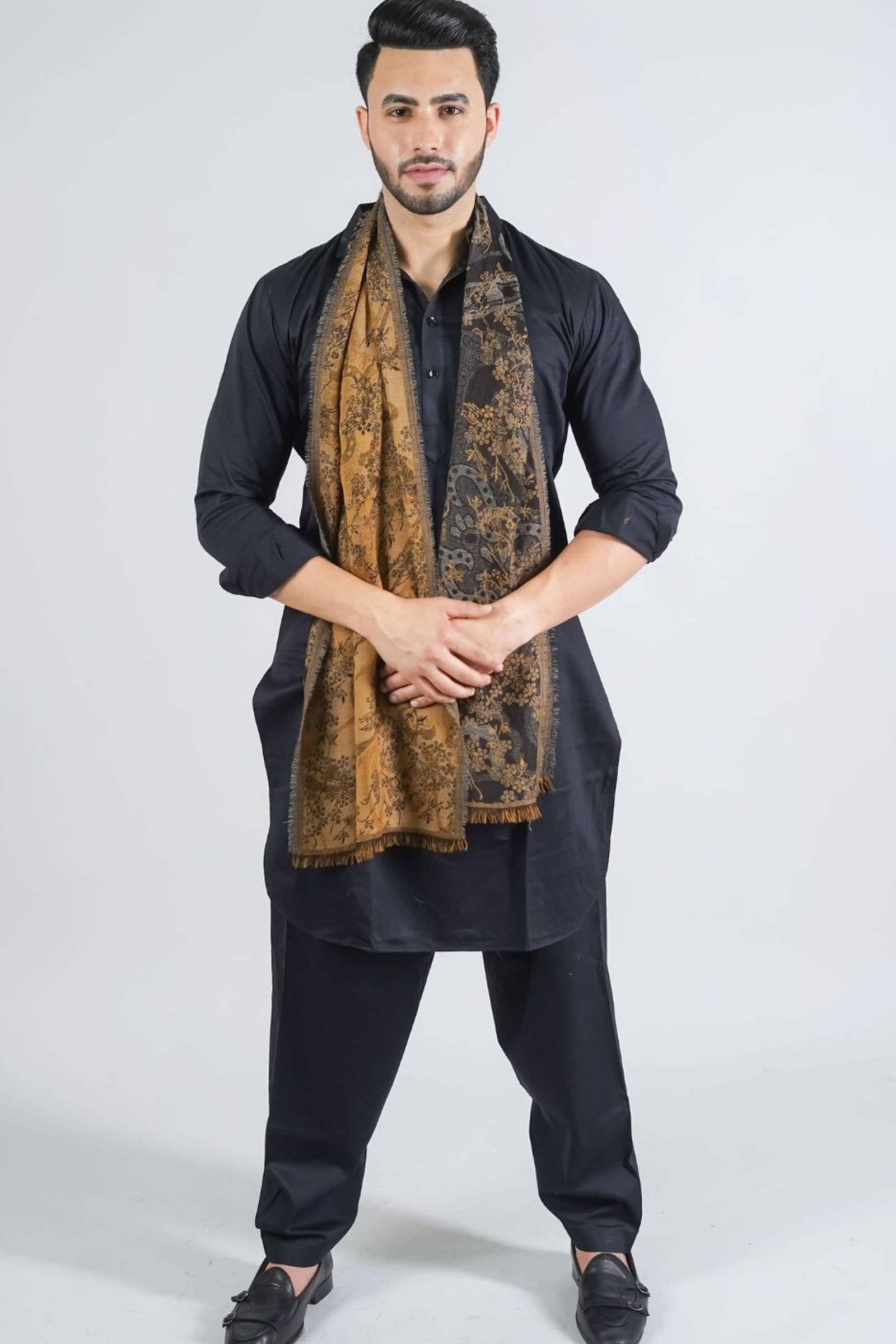 Thick Merino Wool Scarf - Reversible