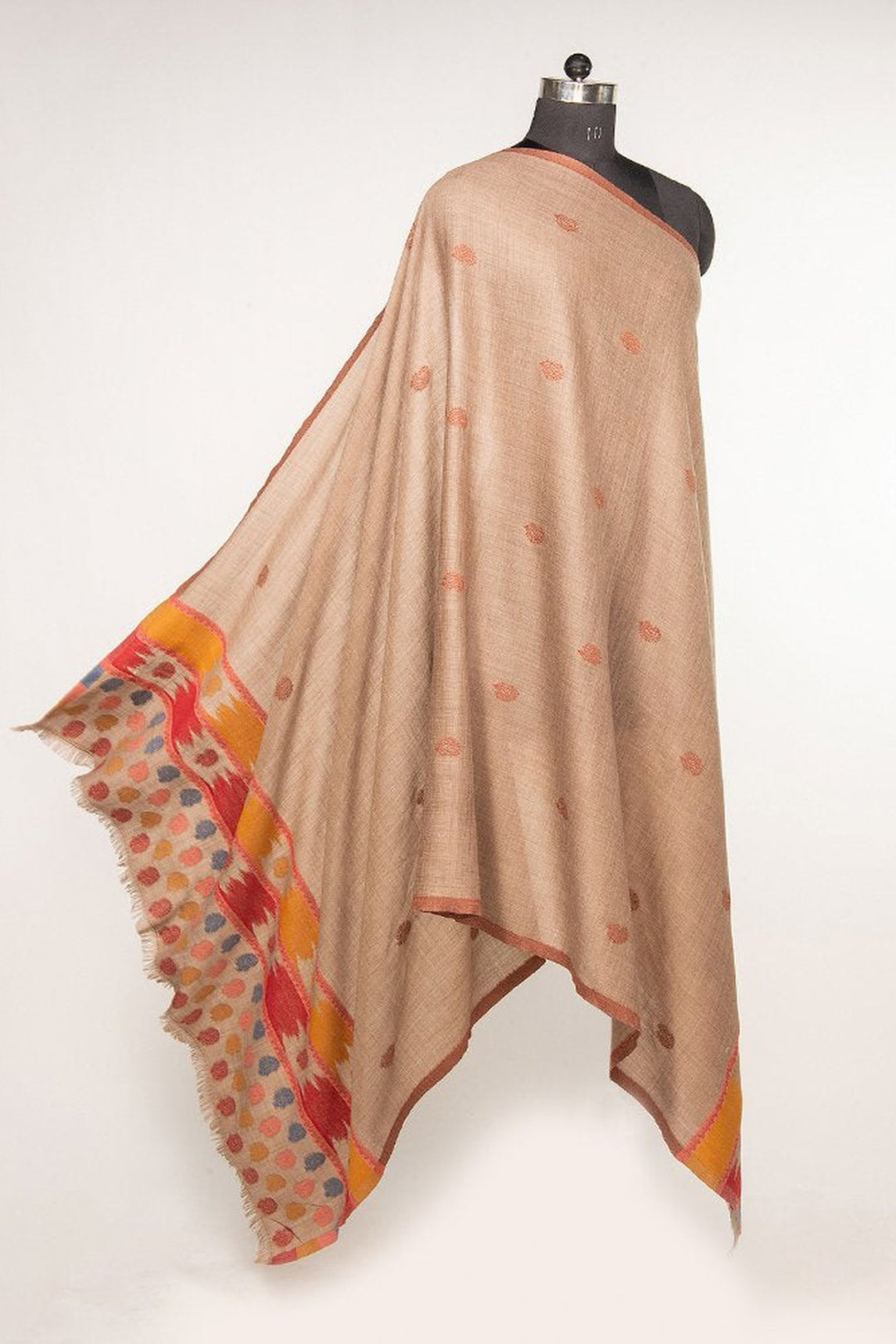 Merino Wool Woven Kani Women's Shawl - Ikat Design