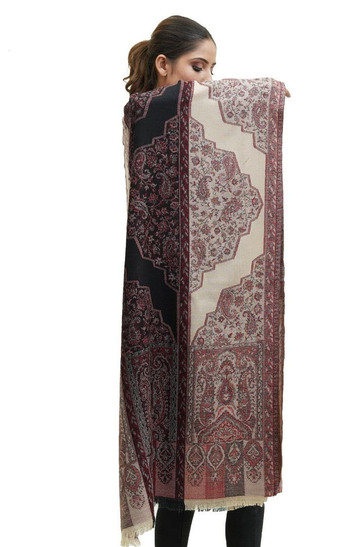 Merino Wool Jamawar Women's Stole In Two Colour