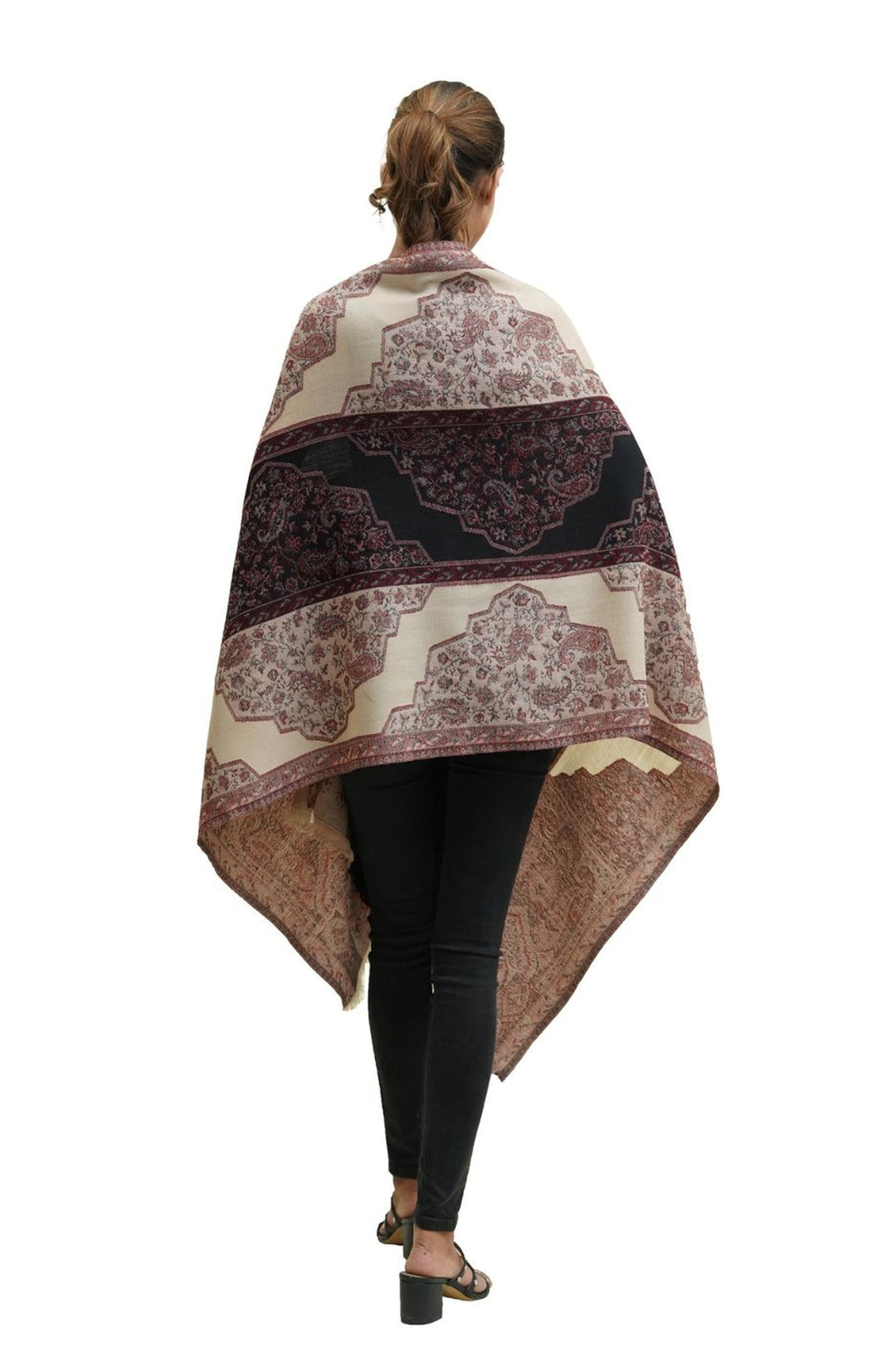 Merino Wool Jamawar Women's Stole In Two Colour