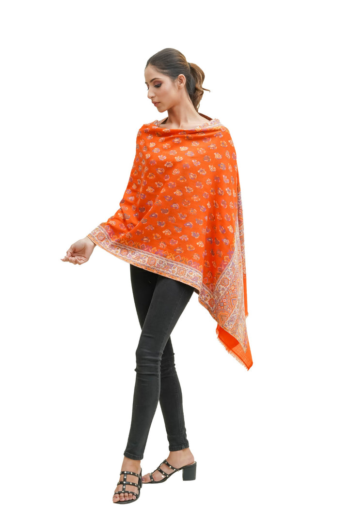 Kani Women's Stole With Border Booti Jaal
