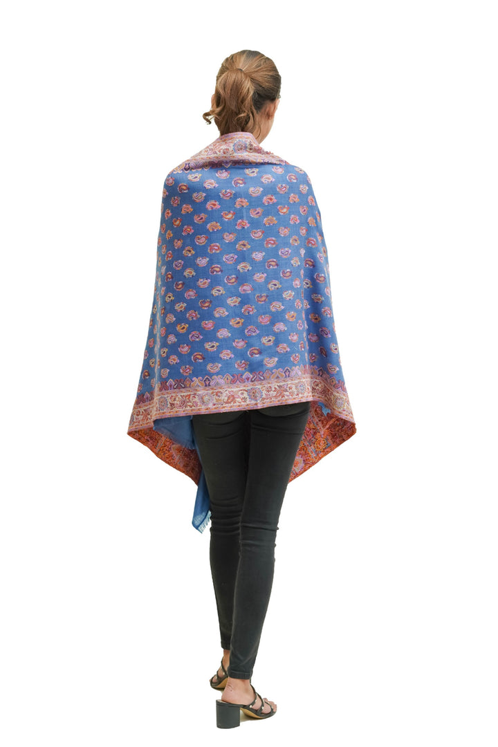 Kani Women's Stole With Border Booti Jaal