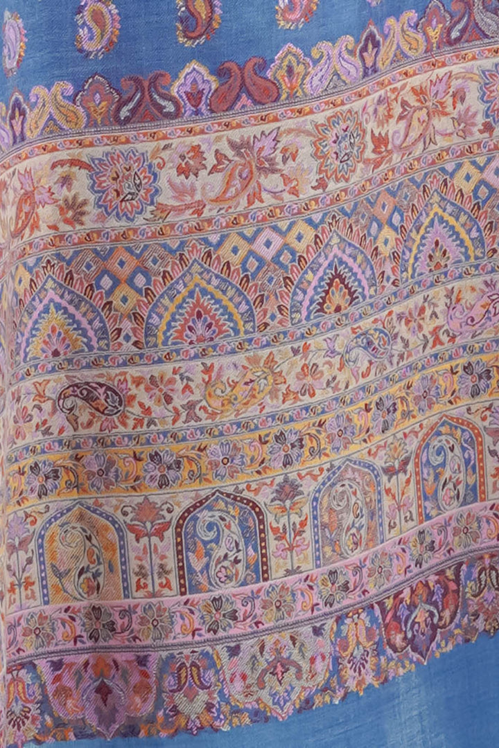 Kani Women's Stole With Border Booti Jaal