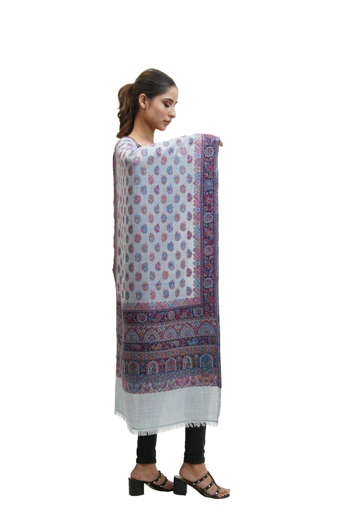 Kani Women's Stole With Border Booti Jaal