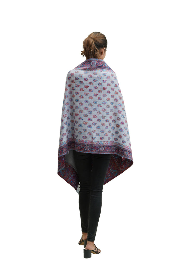 Kani Women's Stole With Border Booti Jaal