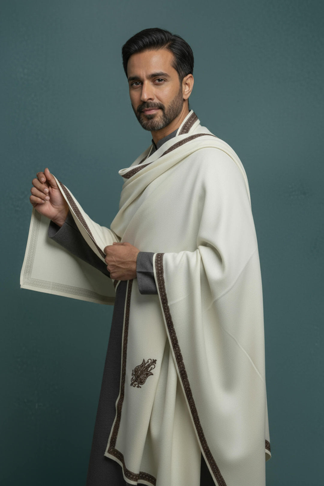 Multihead Embroidered Shawl for Men