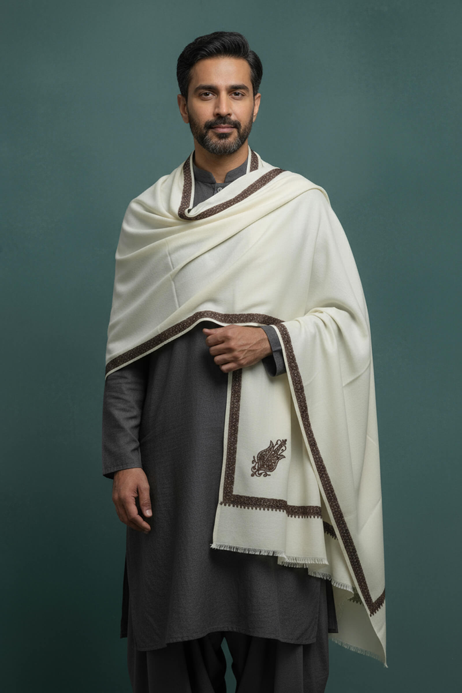 Multihead Embroidered Shawl for Men