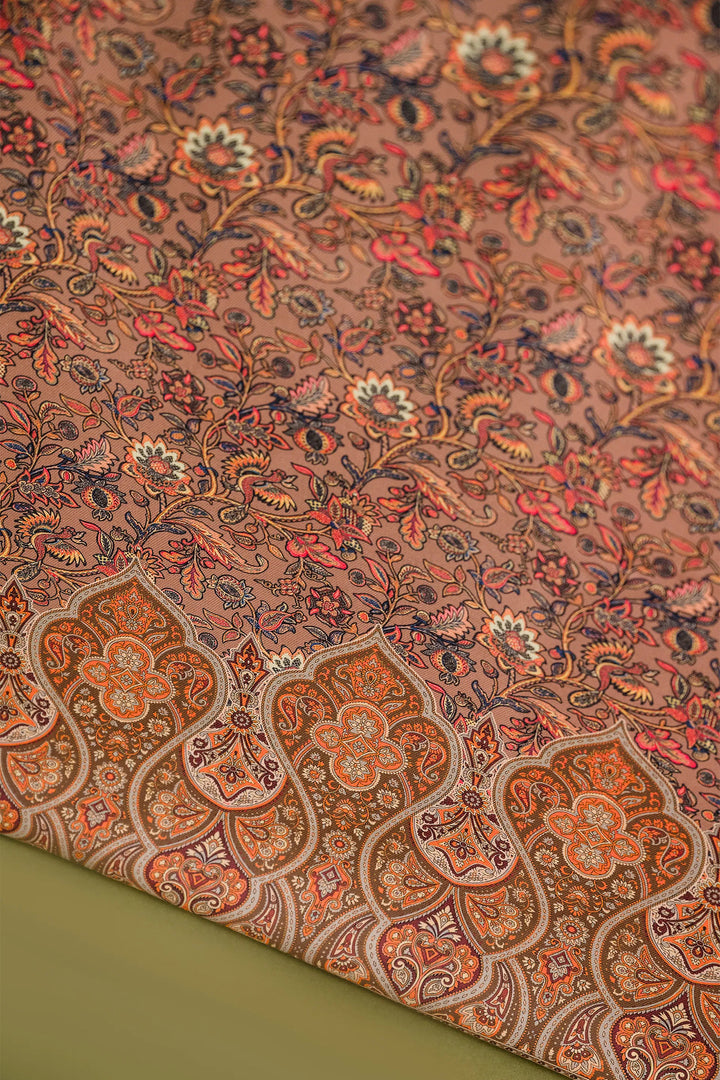 Traditional Pallu Unstitched Suit With Reversible Dupatta