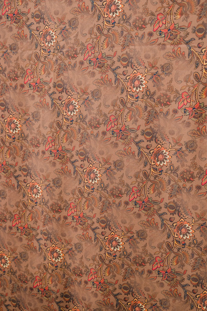 Traditional Pallu Unstitched Suit With Reversible Dupatta