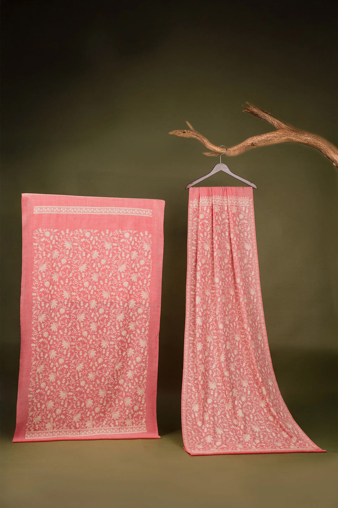 Priyanka Jaal Embroidered Unstitched Suit With Jaal Dupatta