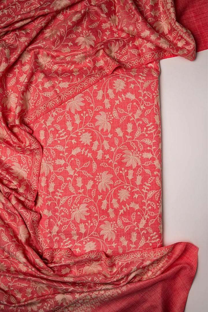 Priyanka Jaal Embroidered Unstitched Suit With Jaal Dupatta