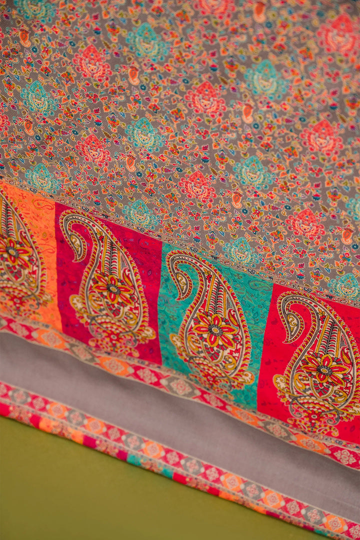 All Over Butti Style Unstitched Suit With Reversible Dupatta