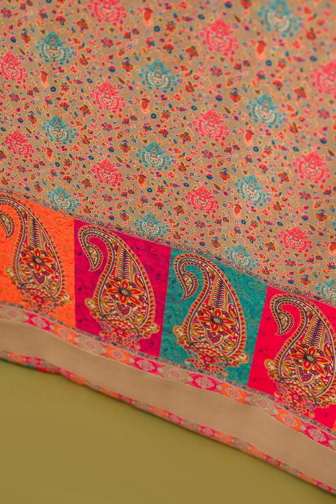 All Over Butti Style Unstitched Suit With Reversible Dupatta